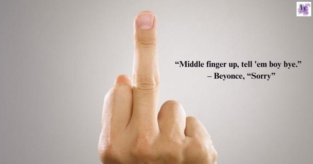 Middle Finger Instagram Captions with Lyrics