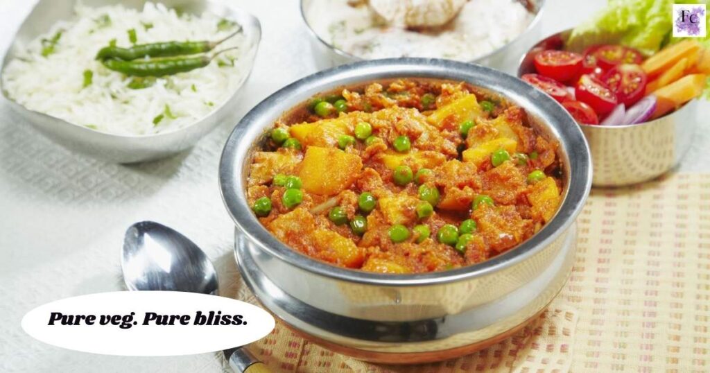 Vegetarian Indian Food Captions